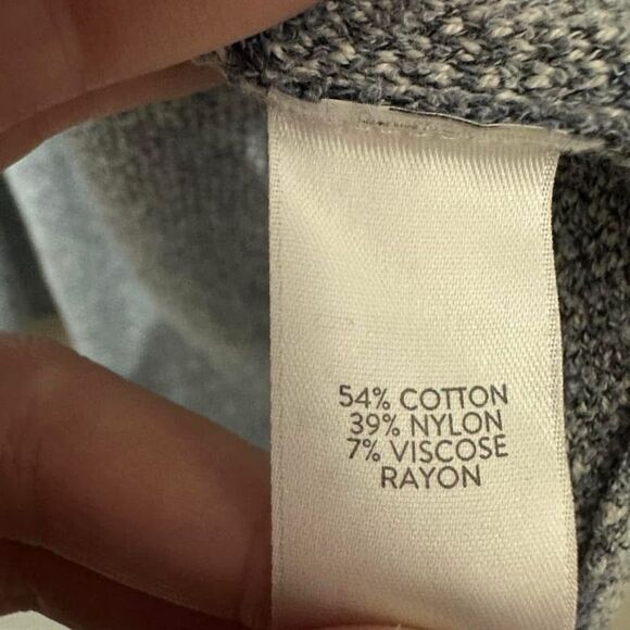 J. Jill Women’s Cardigan Sweater Size XS Blue Grey Long Warm Thick Patchwork - Picture 3 of 4